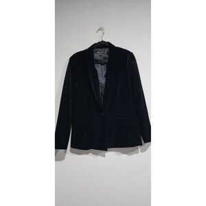 INC Women's Velvet Blazer Black Petite Size L